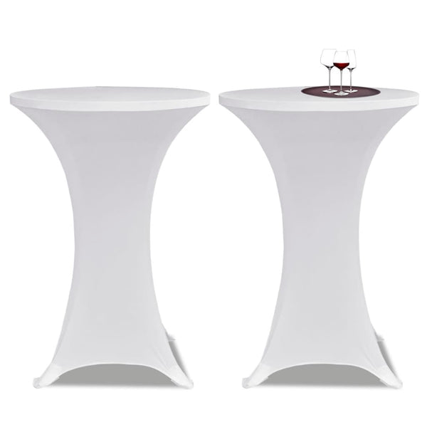 Weiße Stehtischhusse Zablatosche Ø 60cm (Stretch 2er-Set)