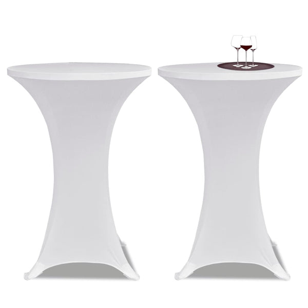 Weiße Stehtischhusse Zablatosche Ø 70cm (Stretch 2er-Set)