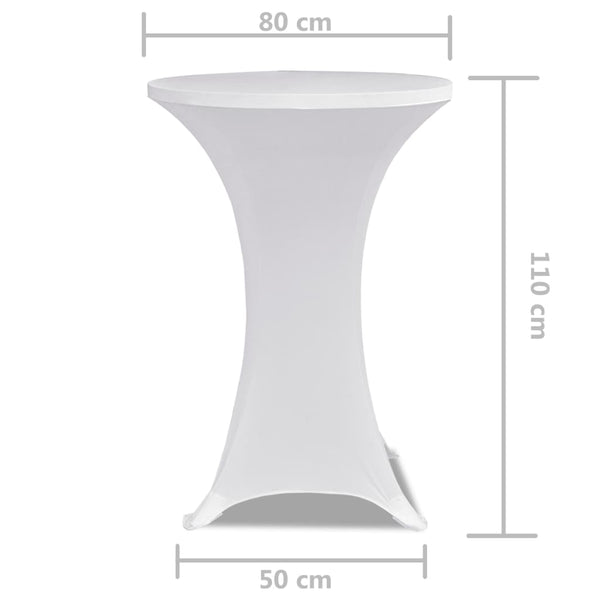 Weiße Stehtischhusse Zablatosche Ø 80cm (Stretch 2 Stück)