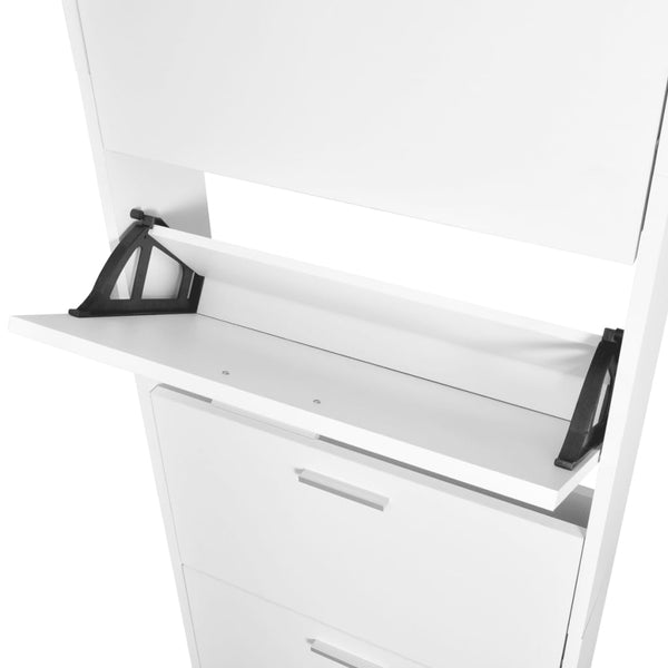 Weißer Schuhschrank Wilinger (5 Fächer, Holz)