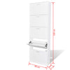 Weißer Schuhschrank Wilinger (5 Fächer, Holz)