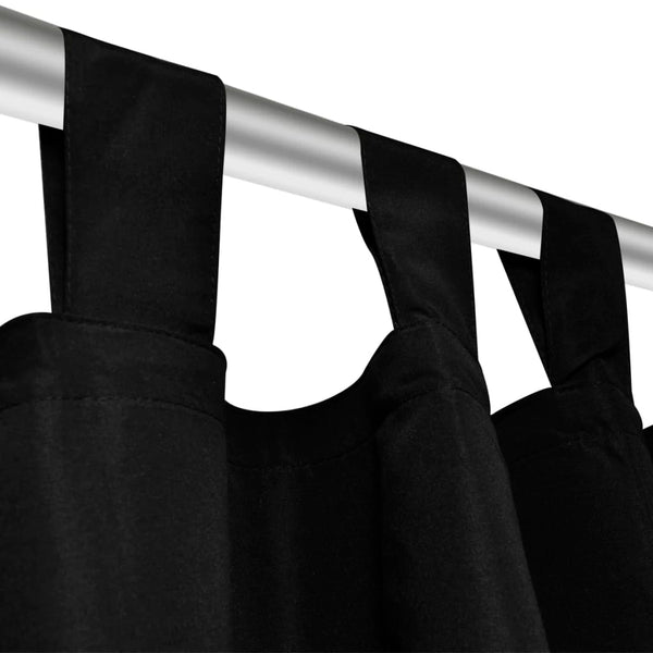 Schwarze Mikrosatin-Vorhänge mit Schlaufen Capsuna 140x225cm (2 St.)