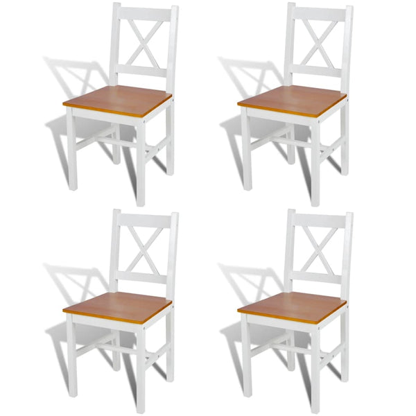 Weiße Donta-Stühle für den Esstisch (4 Stk., Kiefer)