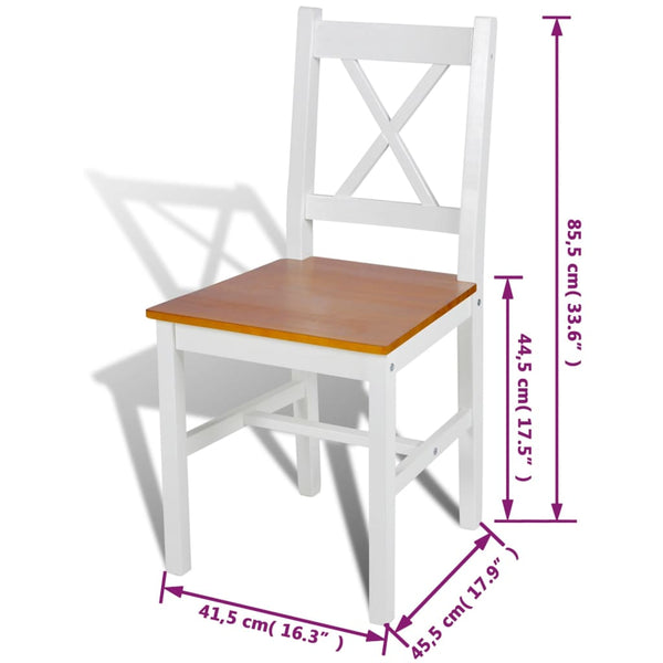 Weiße Donta-Stühle für den Esstisch (4 Stk., Kiefer)