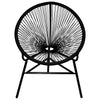 Schwarzer ovaler Gartenstuhl Niculii (Polyrattan)