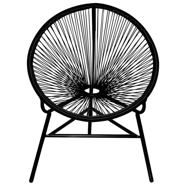 Schwarzer ovaler Gartenstuhl Niculii (Polyrattan)