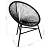 Schwarzer ovaler Gartenstuhl Niculii (Polyrattan)