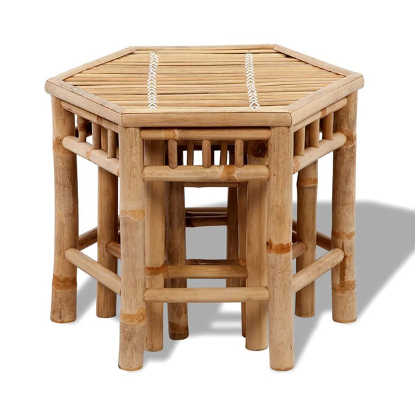 Gartenhocker Mihalis (3 Stück Bambus)