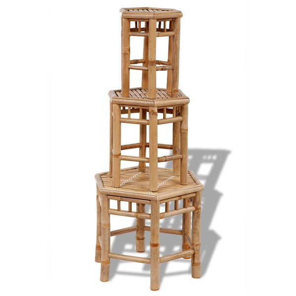 Gartenhocker Mihalis (3 Stück Bambus)