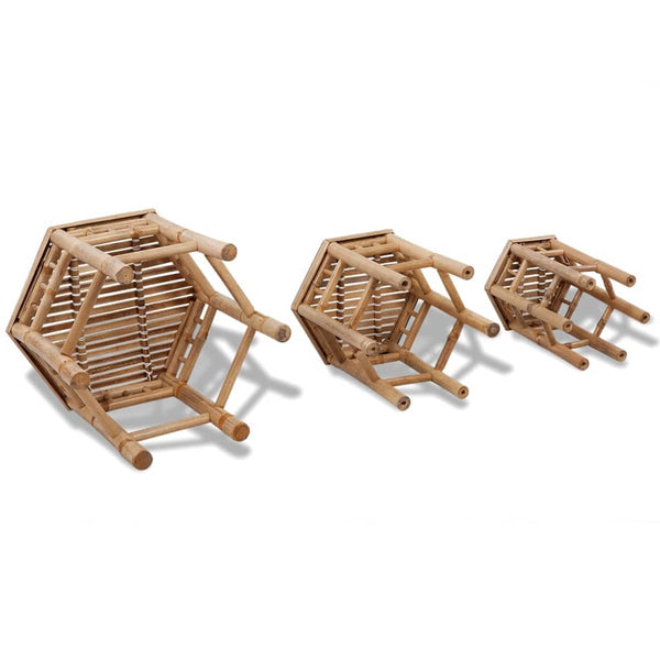 Gartenhocker Mihalis (3 Stück Bambus)