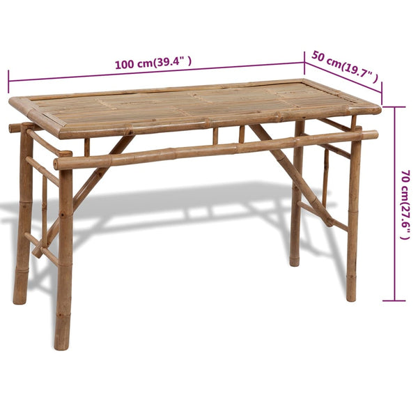 Biertischgarnitur Ligiana 100cm (mit 2 Bänken, Bambus)