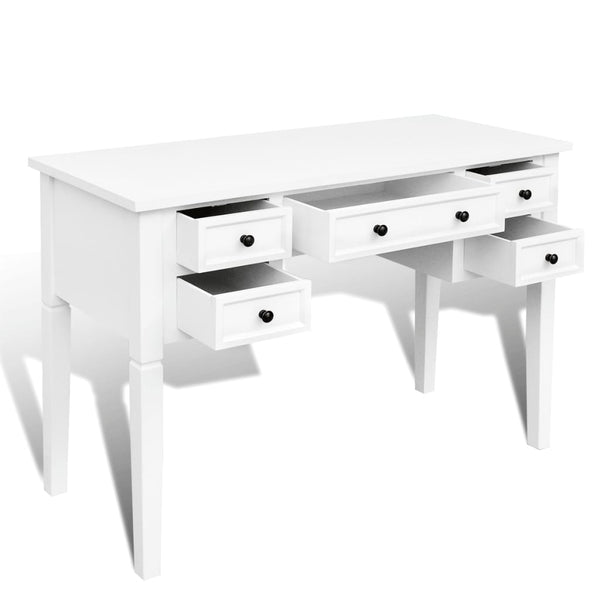 Weißer Schreibtisch Vasilioa (mit 5 Schubladen)