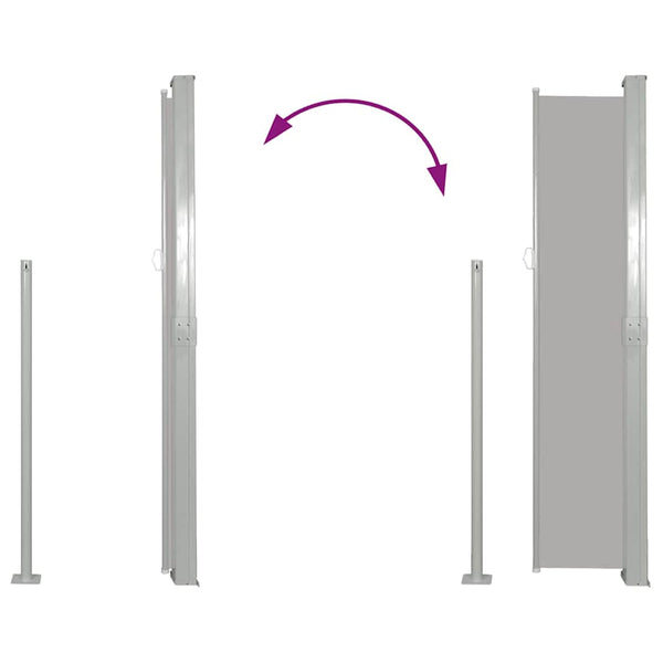 Graue Seitenmarkise für die Terrasse Snr 160x300cm