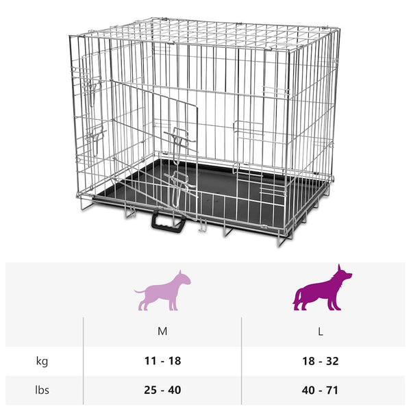 Zusammenklappbare Hundebox aus Metall Ticulina (L)