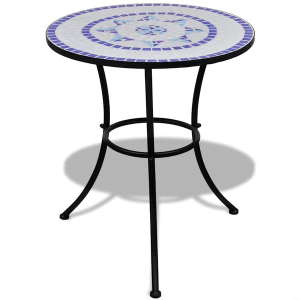 Blauer und weißer Bistrotisch Culca 60cm (Mosaik)