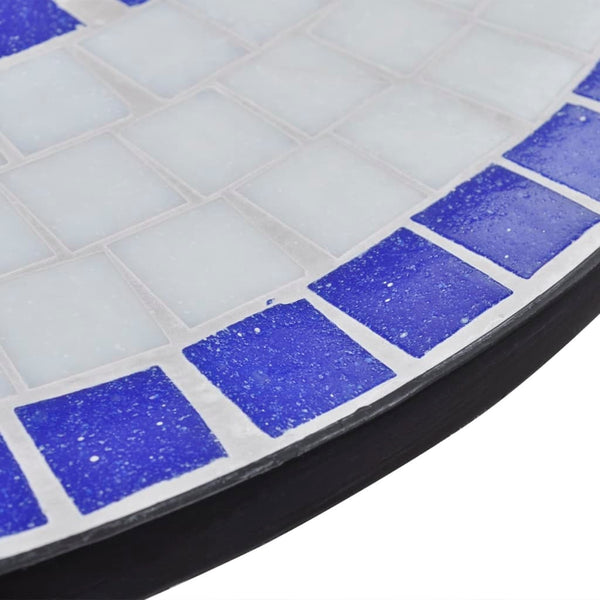Blauer und weißer Bistrotisch Culca 60cm (Mosaik)