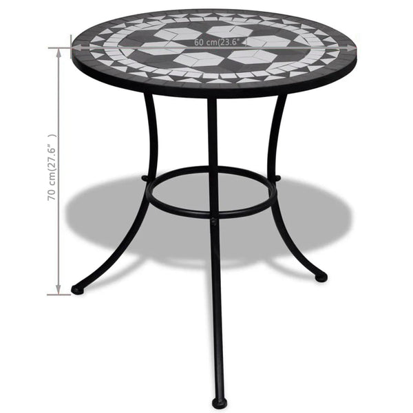 Bistrotisch Culca 60cm schwarz-weiß (Mosaik)