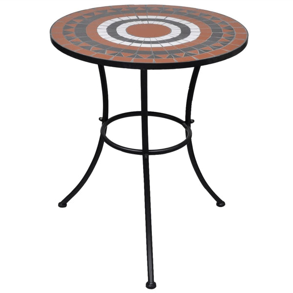 Bistrotisch Culca 60cm Terrakotta und Weiß (Mosaik)