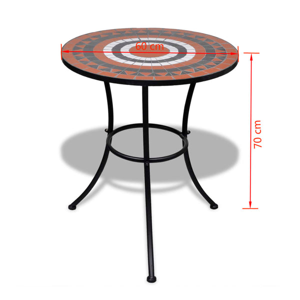 Bistrotisch Culca 60cm Terrakotta und Weiß (Mosaik)