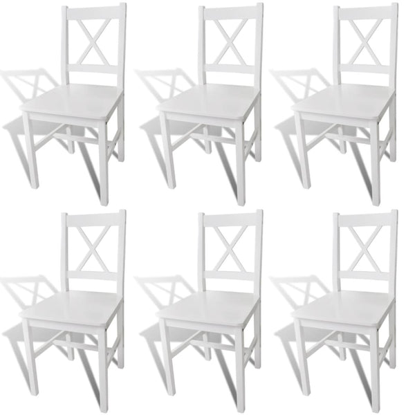 Donta Esszimmerstühle weiß (6 Stück Kiefer)