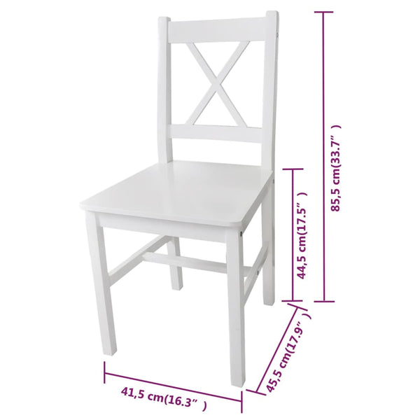Donta Esszimmerstühle weiß (6 Stück Kiefer)