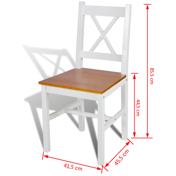 Weiße Donta-Stühle für den Esstisch (6 Stk. Kiefer)