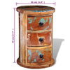Runde Kommode Elana (3 Schubladen recyceltes Holz)