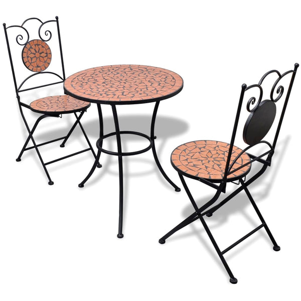 Terrakotta bistrokalustesarja Luceana (3-osainen, mosaiikki)