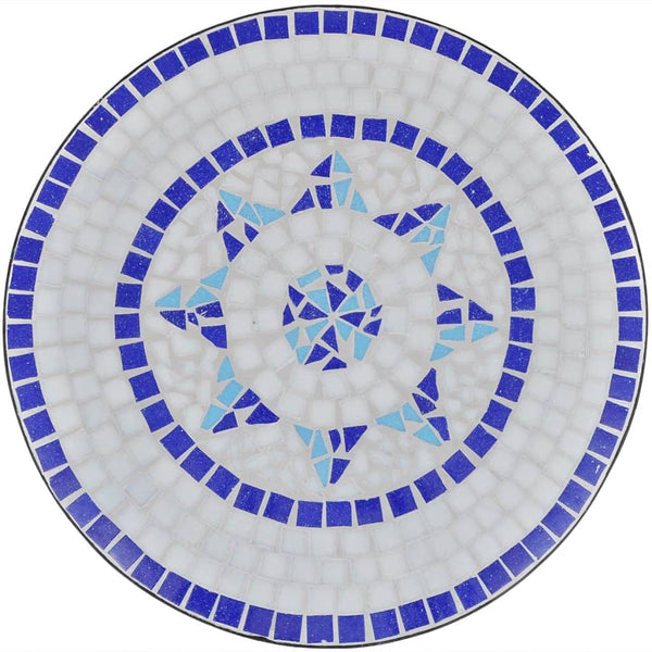 Blau-weiße Bistromöbelserie Luceana 3-teilig (Mosaik)