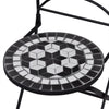 Schwarzes und weißes Bistromöbelset Luceana 3-teilig (Mosaik)
