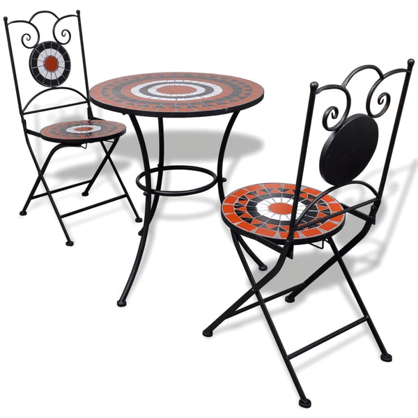 Terrakotta-weißes Bistro-Set Luceana, 3-teilig