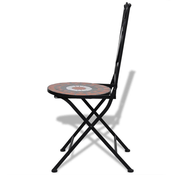 Terrakotta-weißes Bistro-Set Luceana, 3-teilig