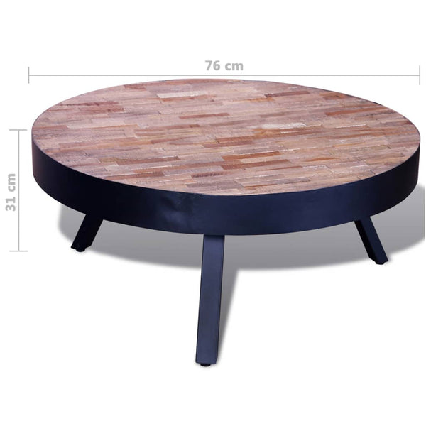 Runder niedriger Couchtisch Artizia (recyceltes Teakholz)