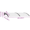 Vordach Maruleta 240x100cm aus Polycarbonat