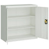 Grauer Büroschrank Meyer 90cm (2 Türen Metall)
