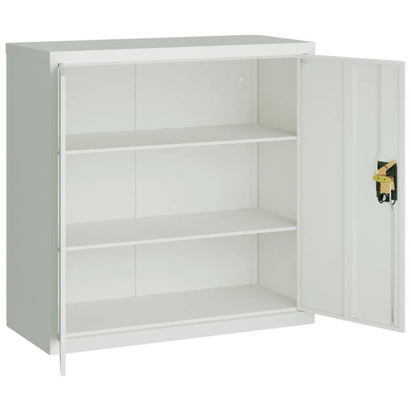 Grauer Büroschrank Meyer 90cm (2 Türen Metall)