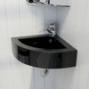 Schwarzes Waschbecken mit Überlauf von Alicus 45x32x12,5cm