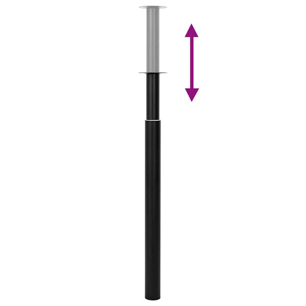 Musta teleskooppista pöydän jalkaa Velva 710 mm-1100 mm (2 kpl)