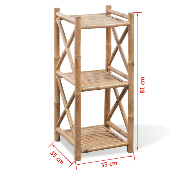 Quadratisches Bambusregal Marillen 3-lagig