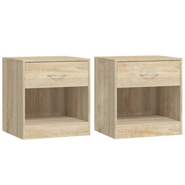 Nachttisch Ludi Eichenfarbe mit Schublade (2 Stück)