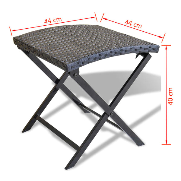 Schwarzer Klapphocker Nedelico (Polyrattan)