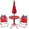 Rotes Kinder-Garten-Bistroset Nadim, 3-teilig (mit Sonnenschirm)