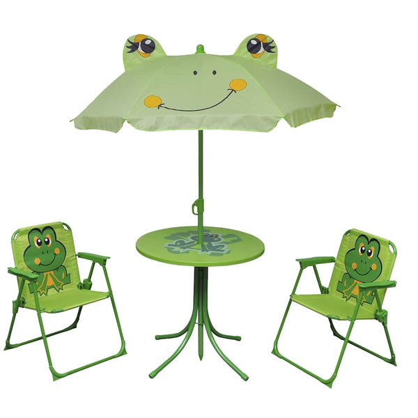 Grünes Kinder-Gartenbistroset Nadim 3-teilig (mit Sonnenschirm)