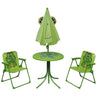 Grünes Kinder-Gartenbistroset Nadim 3-teilig (mit Sonnenschirm)