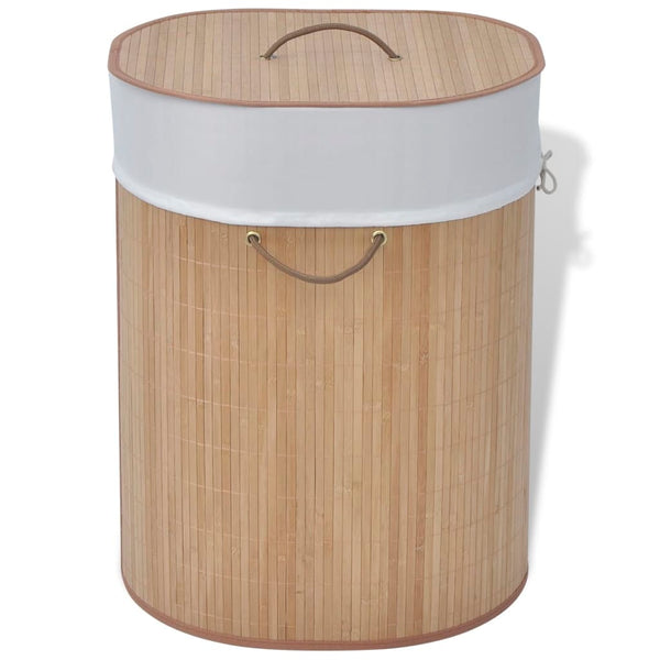 Wäschekorb oval Bambus Natur Utilitare