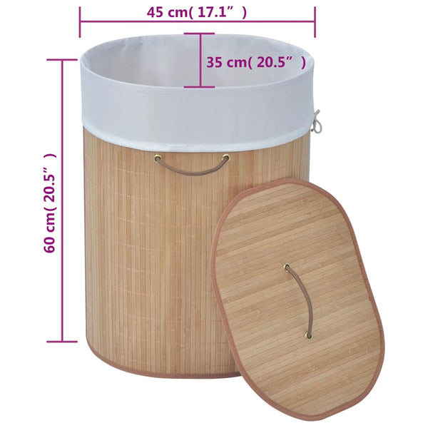 Wäschekorb oval Bambus Natur Utilitare