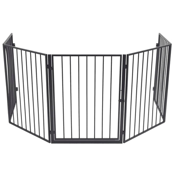 Schwarzer Kamingitter für Haustiere Mriana (Stahl)