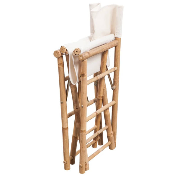 Klappbarer Regiestuhl Alisa (2 Stück Bambus und Stoff)