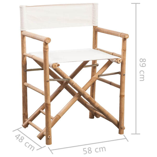 Klappbarer Regiestuhl Alisa (2 Stück Bambus und Stoff)