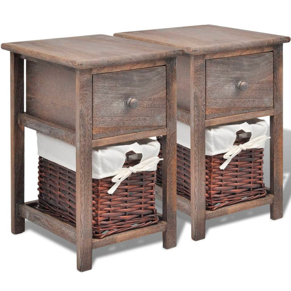 Braune Nachttische Ghimircea (2 St. Holz)